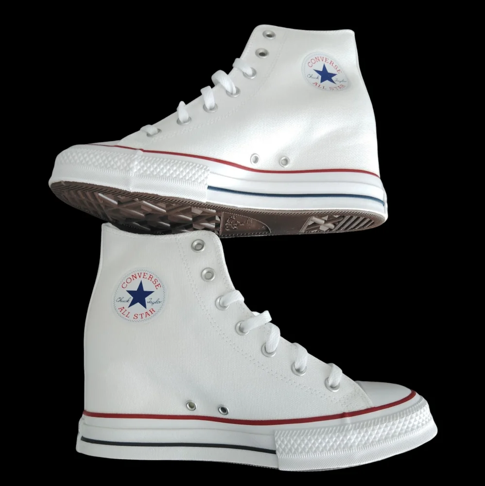 Converse Women's All‎ Star White Wedge Sneakers Sz 9.5 NWT